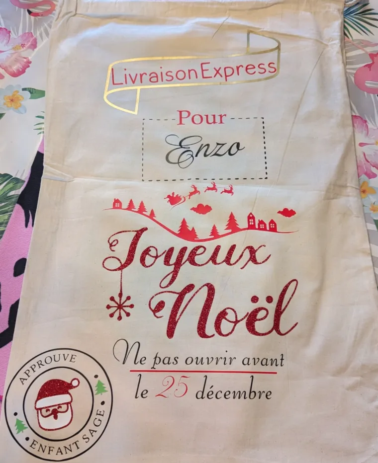 Hotte du père noël personnaliser