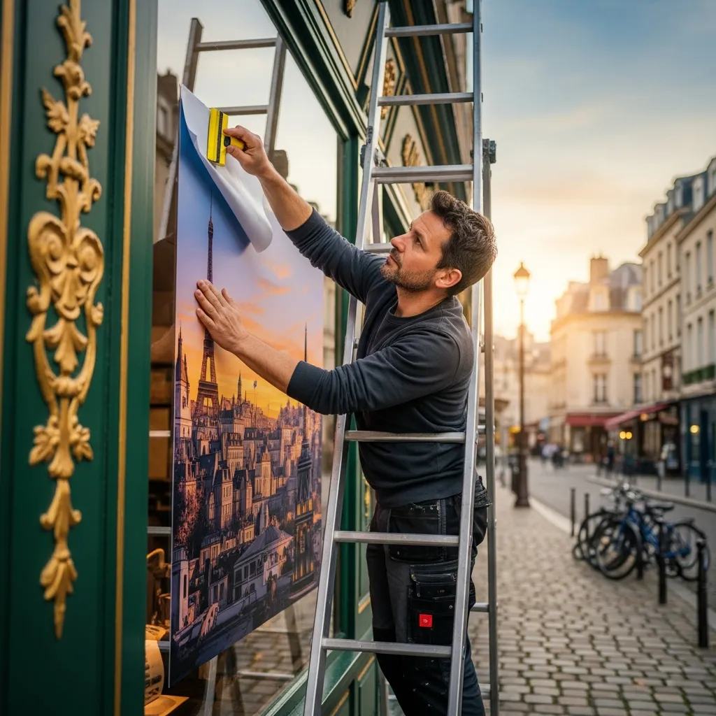 Habillage vitrine commerçant — vue 2