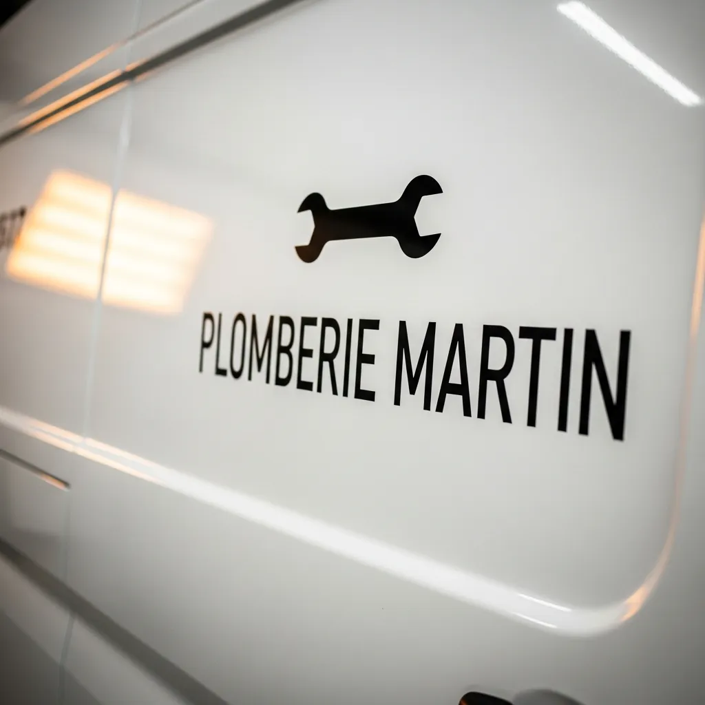 Lettrage et logo sur fourgon